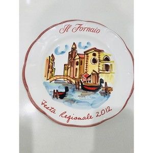 2012 IL FORNAIO FESTA REGIONALE 10" DINNER PLATE Hand Painted Venice Italy